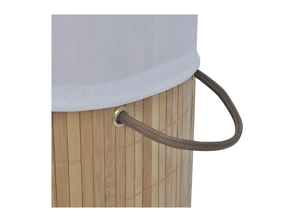 Panier à linge rond Bambou naturel