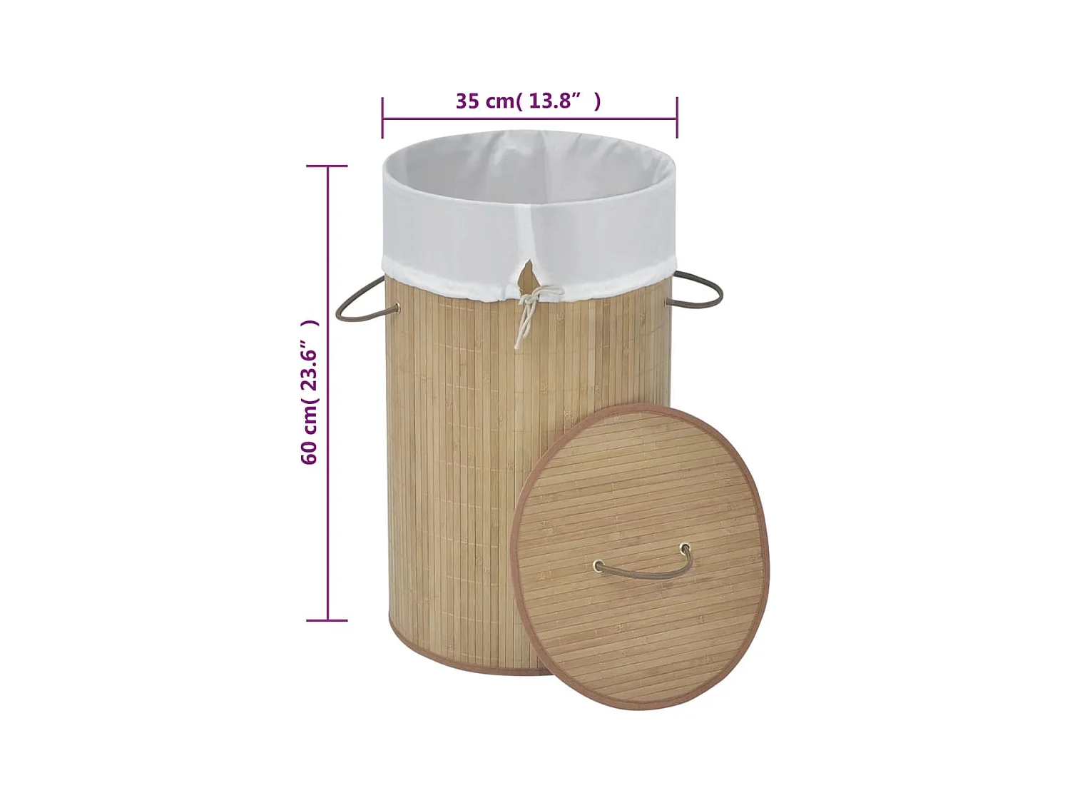 Panier à linge rond Bambou naturel