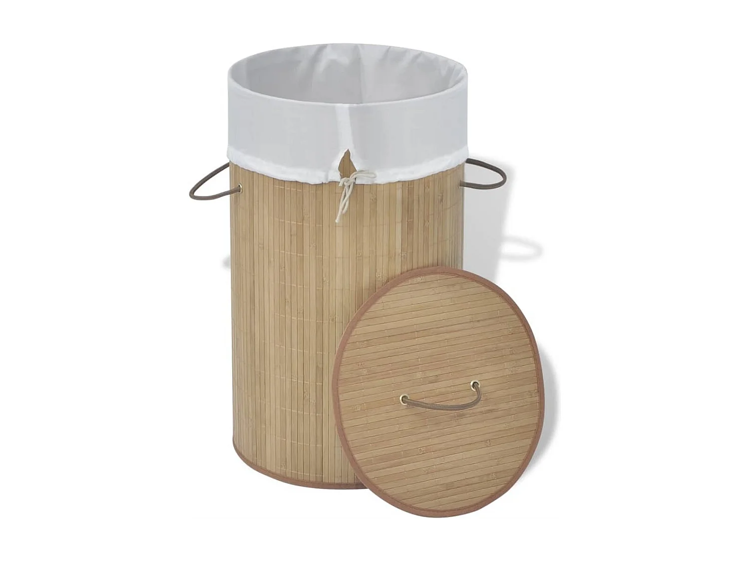 Panier à linge rond Bambou naturel