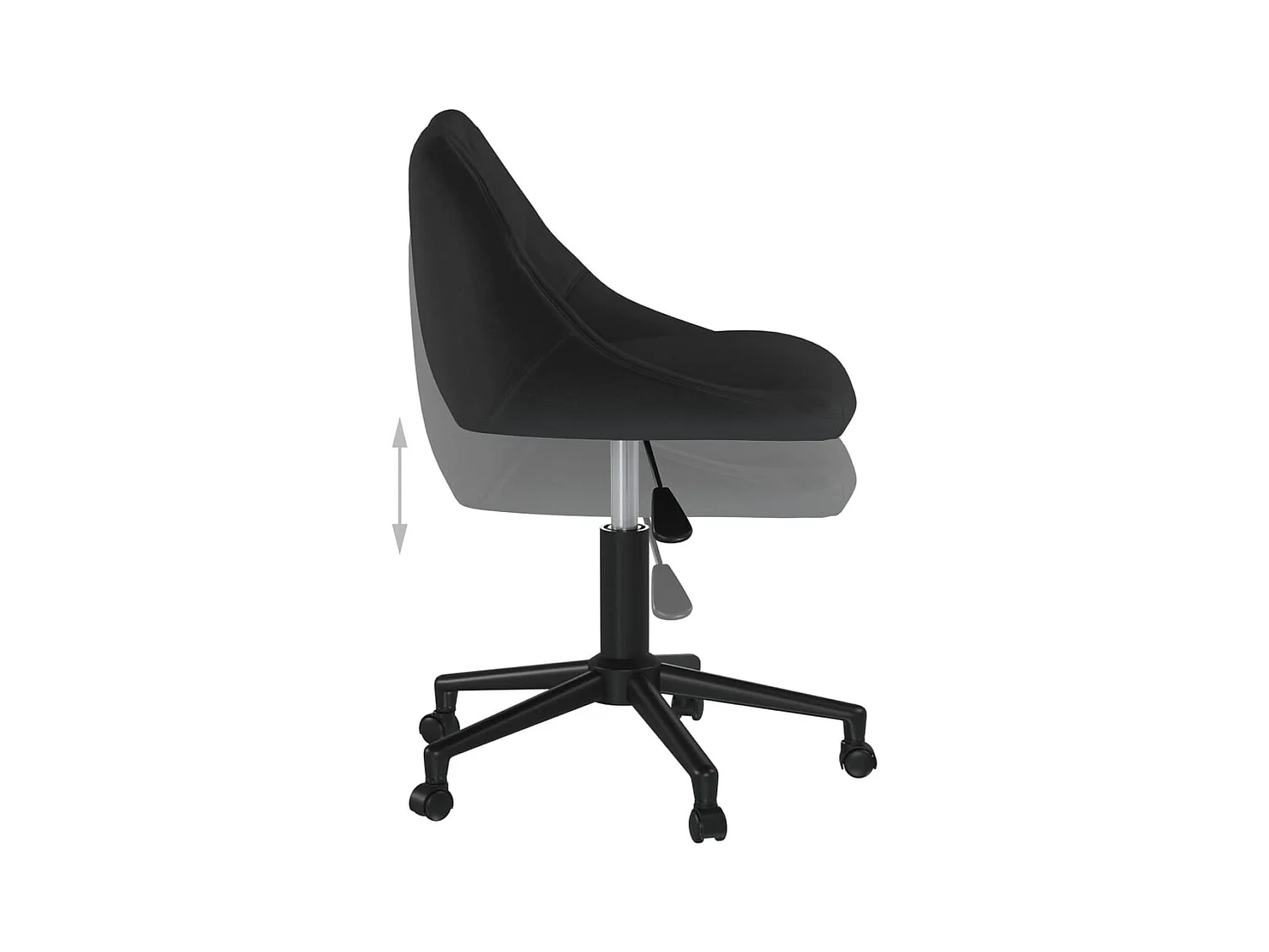 Chaise pivotante de salle à manger Noir Velours