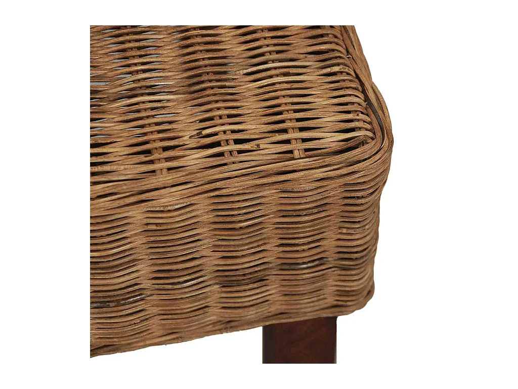 Chaises à manger lot de 4 marron rotin naturel