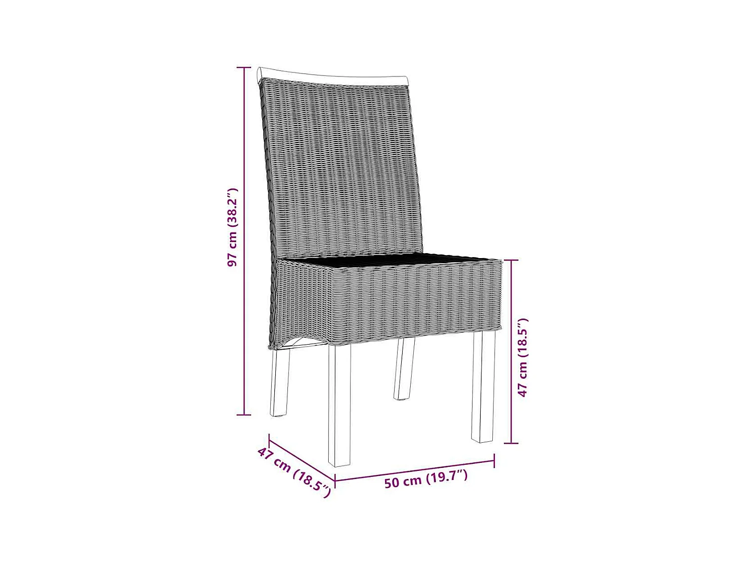 Eetkamerstoelen set van 4 bruin natuurlijk rotan