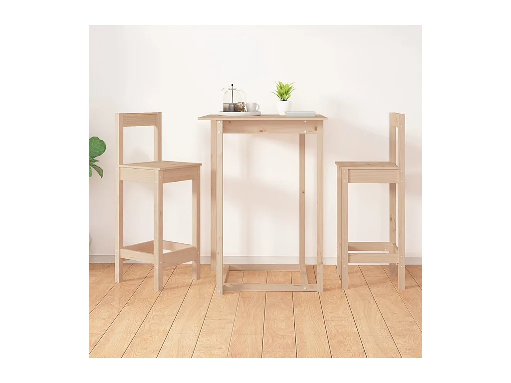 Chaises de bar lot de 2 40x41,5x112 cm bois de pin solide