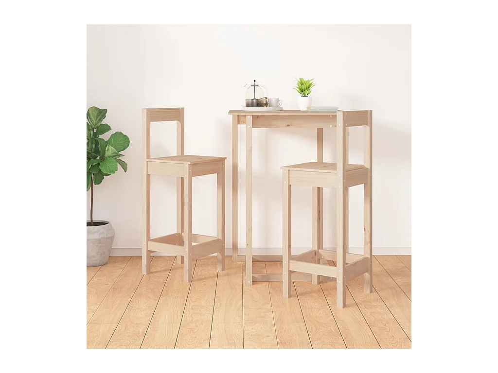 Chaises de bar lot de 2 40x41,5x112 cm bois de pin solide
