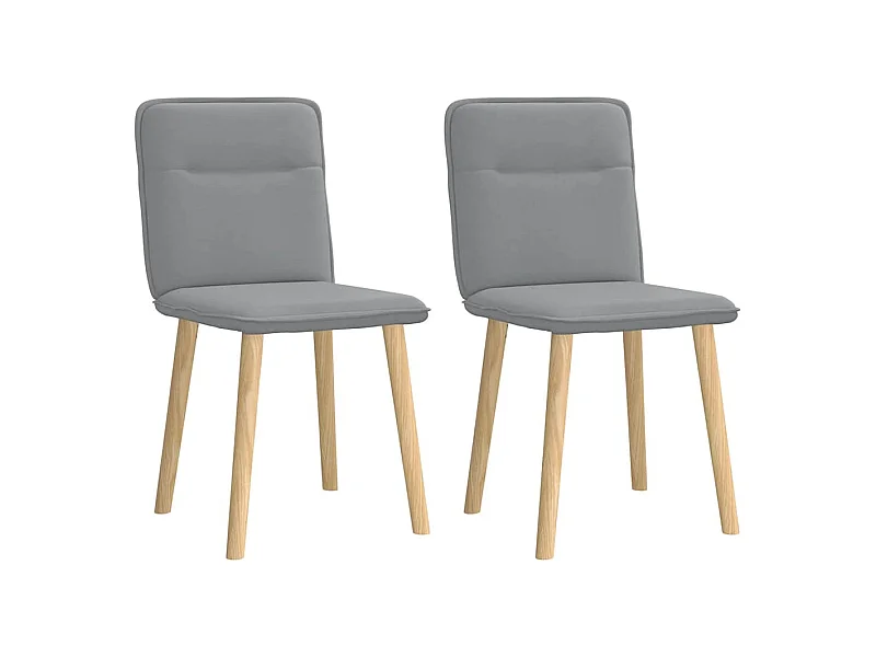 Eetkamerstoelen set van 2 lichtgrijze stof