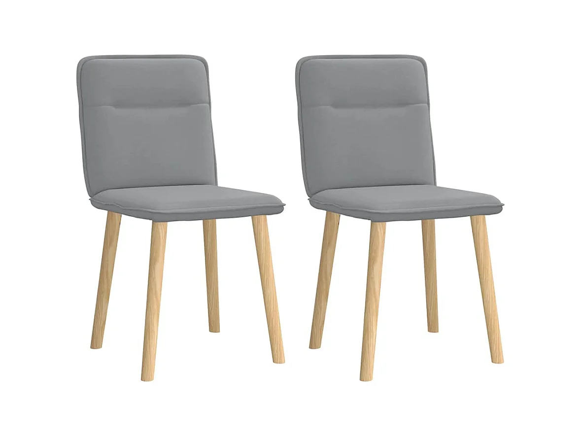 Eetkamerstoelen set van 2 lichtgrijze stof