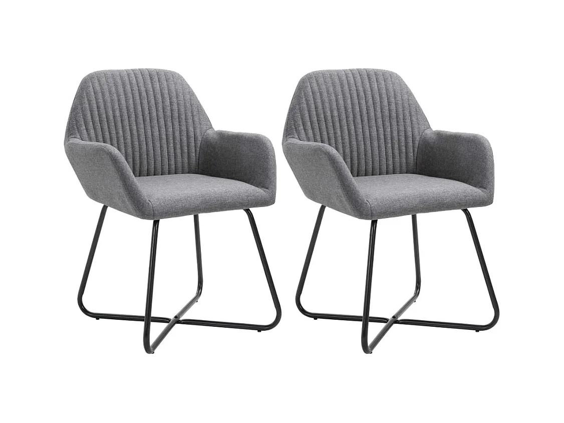 Eetkamerstoelen set van 2 donkergrijze stof
