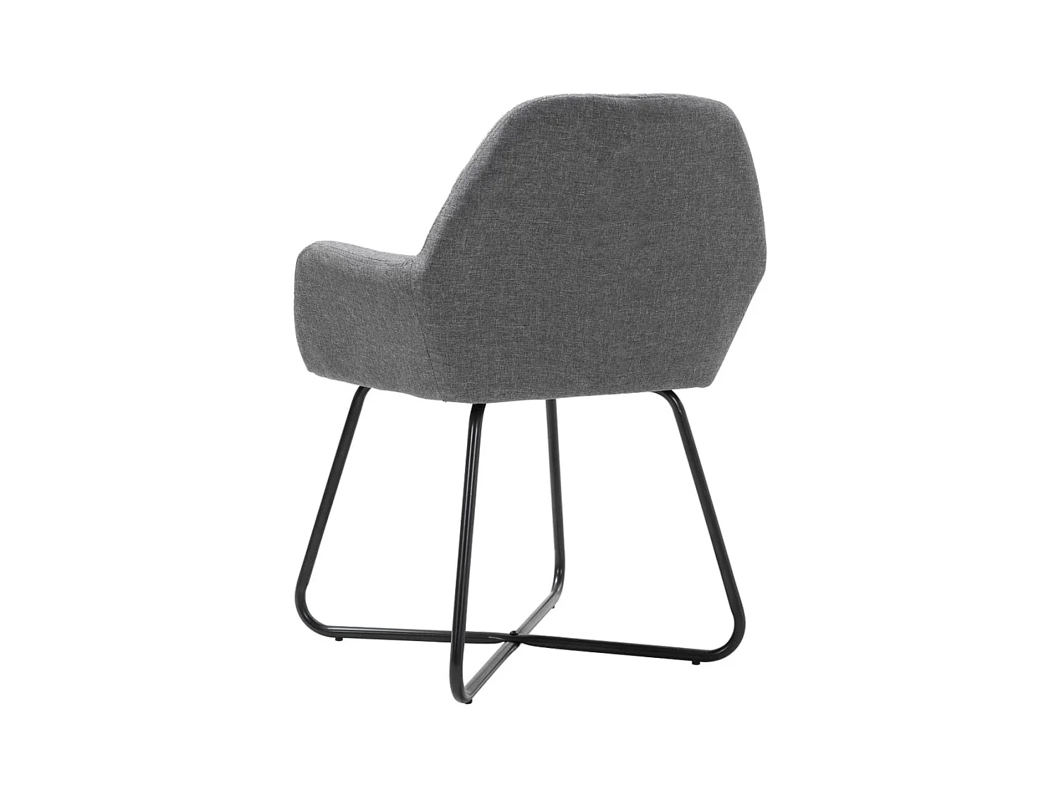 Eetkamerstoelen set van 2 donkergrijze stof