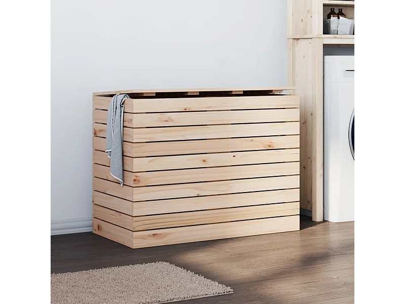Panier à linge 88,5x44x66 cm bois massif de pin