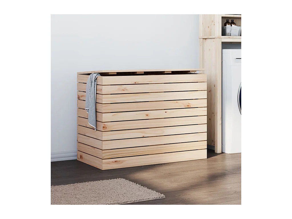 Panier à linge 88,5x44x66 cm bois massif de pin