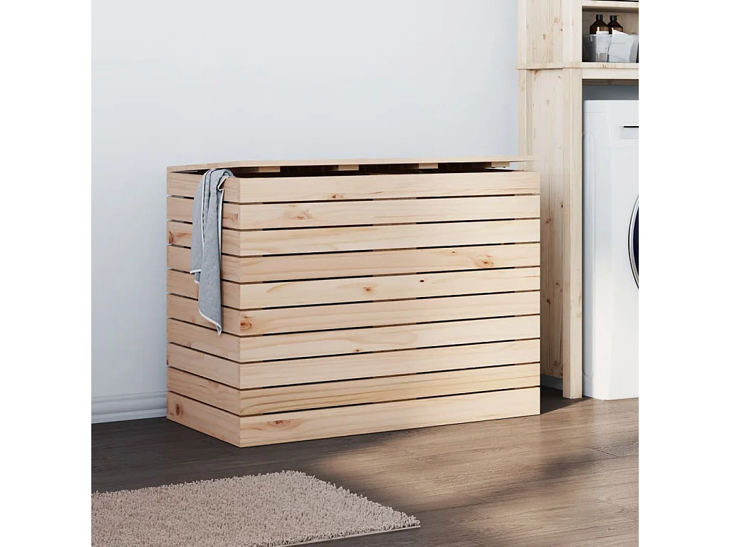 Panier à linge 88,5x44x66 cm bois massif de pin