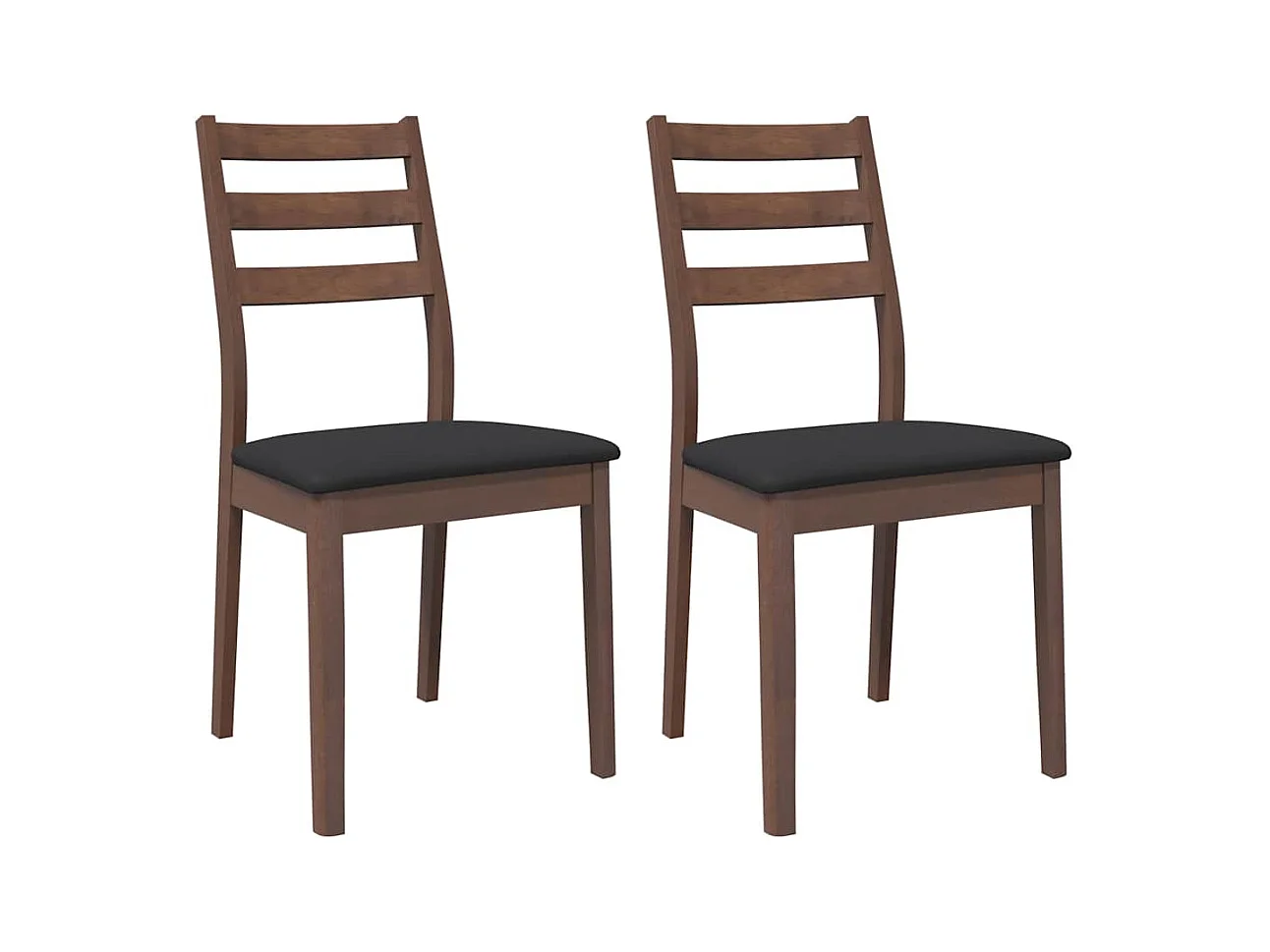 Chaises à manger coussins 2 pcs marron bois massif caoutchouc