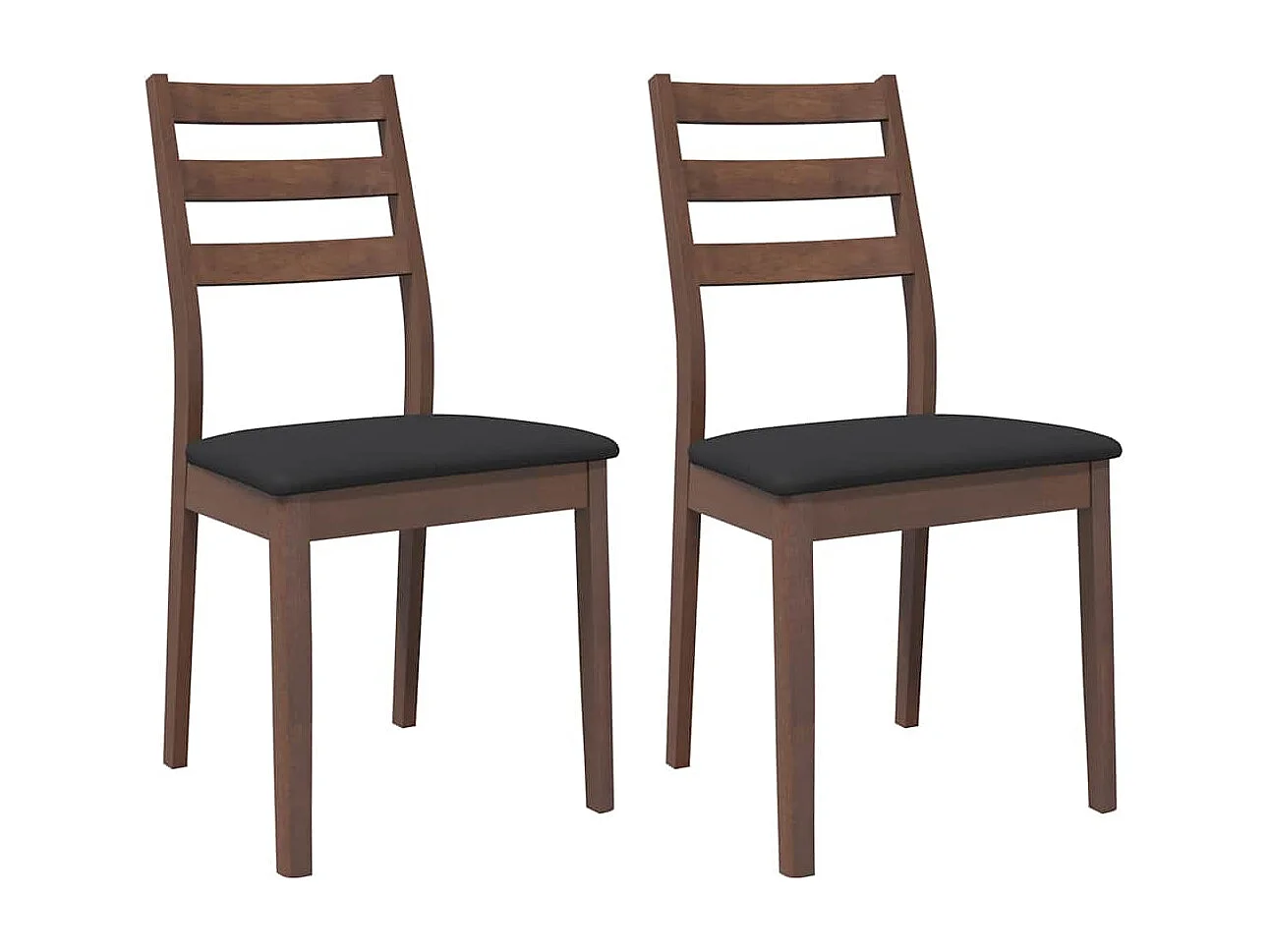 Chaises à manger coussins 2 pcs marron bois massif caoutchouc