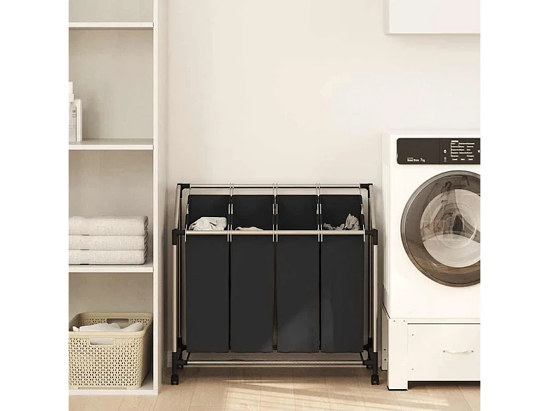 Wassorteerder met 4 grijze zakken