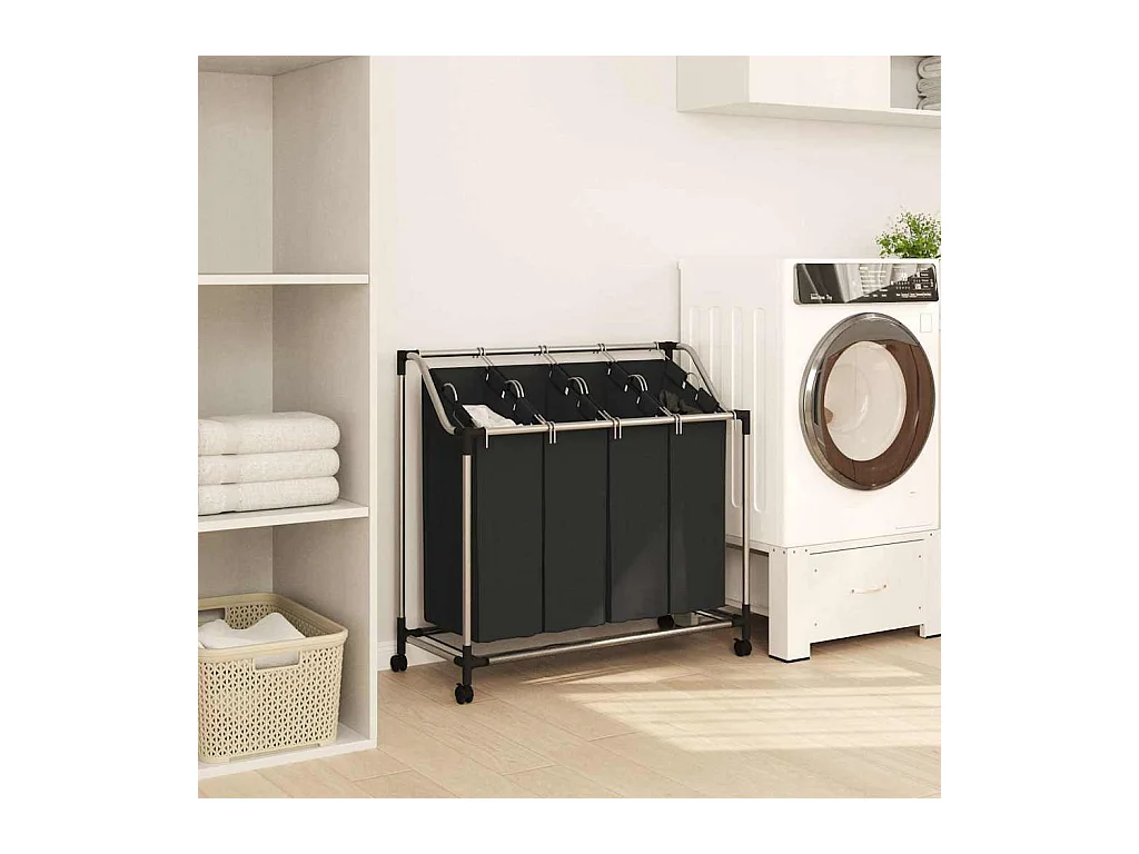 Trieuse à linge avec 4 sacs gris