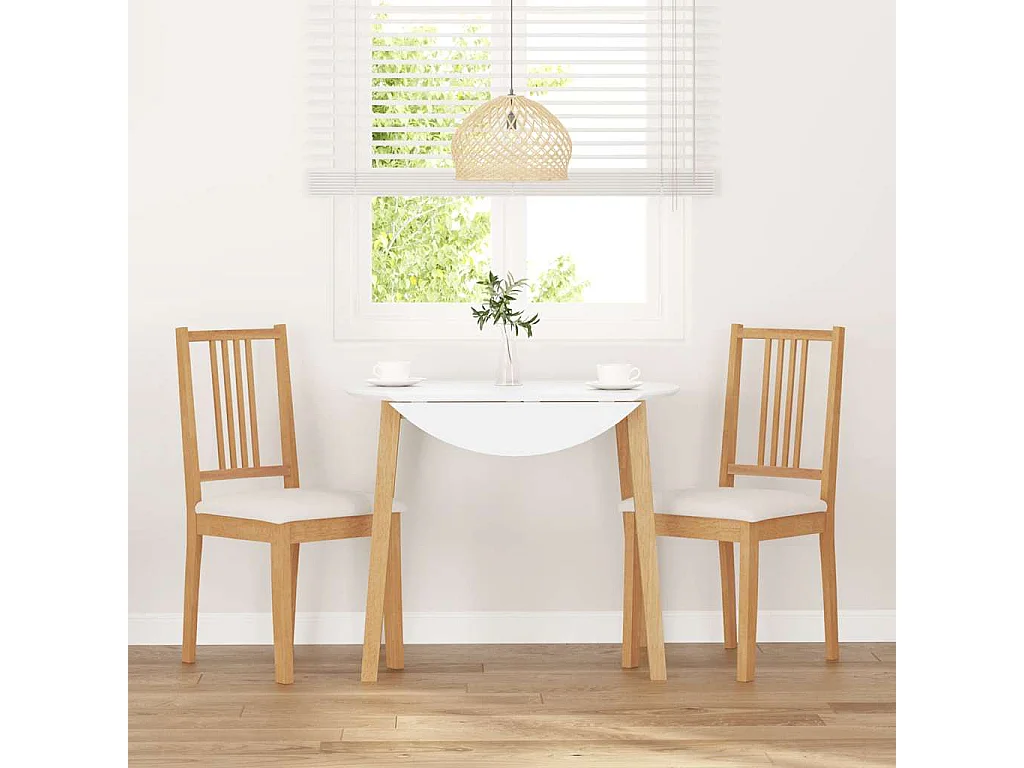 Cuscini per sedie da pranzo 2 pezzi in legno massello naturale e gomma