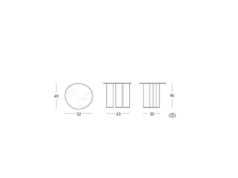 Table d'appoint outdoor indoor HYPPO Ø50 cm, Scab