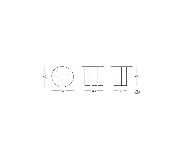 Table d'appoint outdoor indoor HYPPO Ø50 cm, Scab