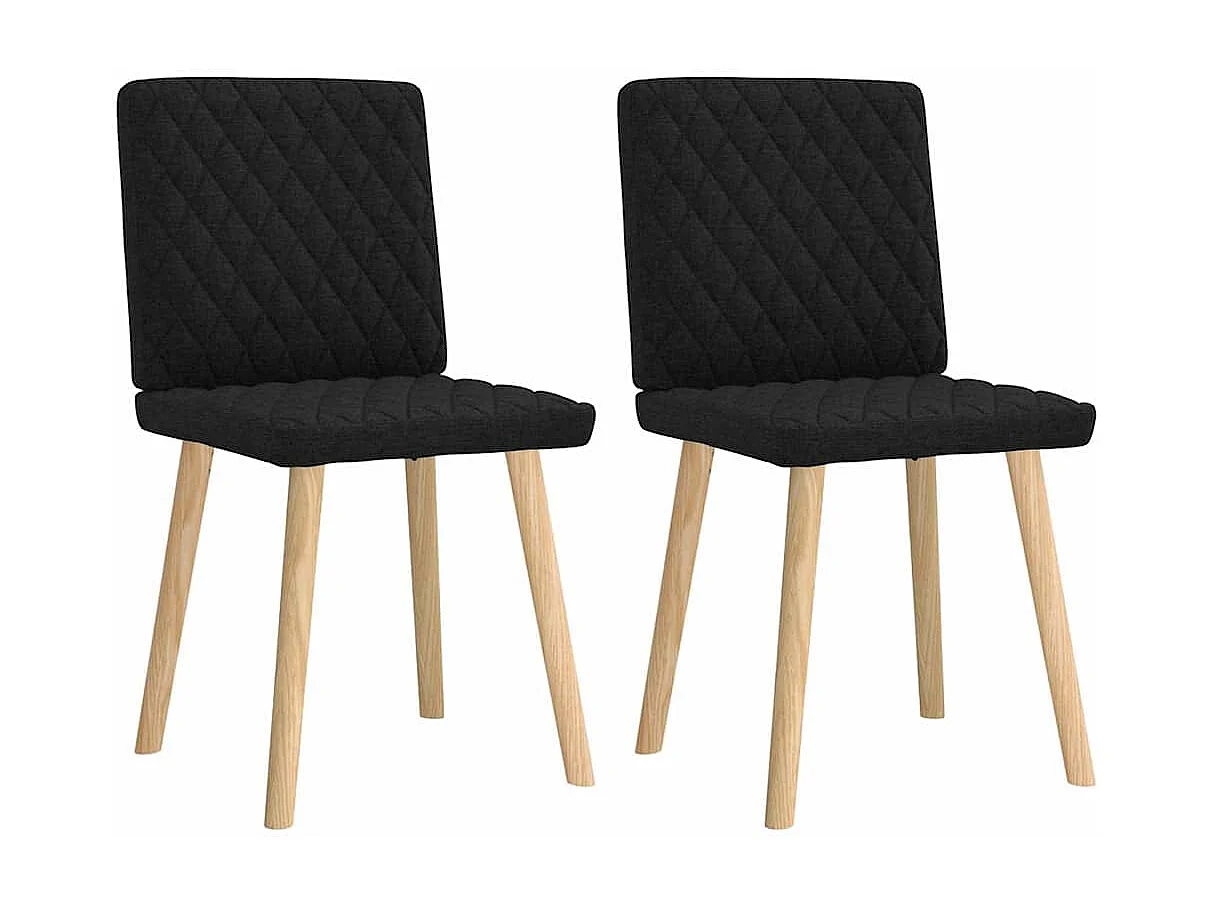 Chaises à manger lot de 2 noir tissu