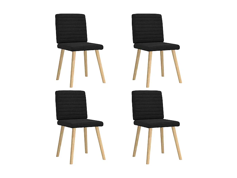 Eetkamerstoelen set van 4 zwarte stof