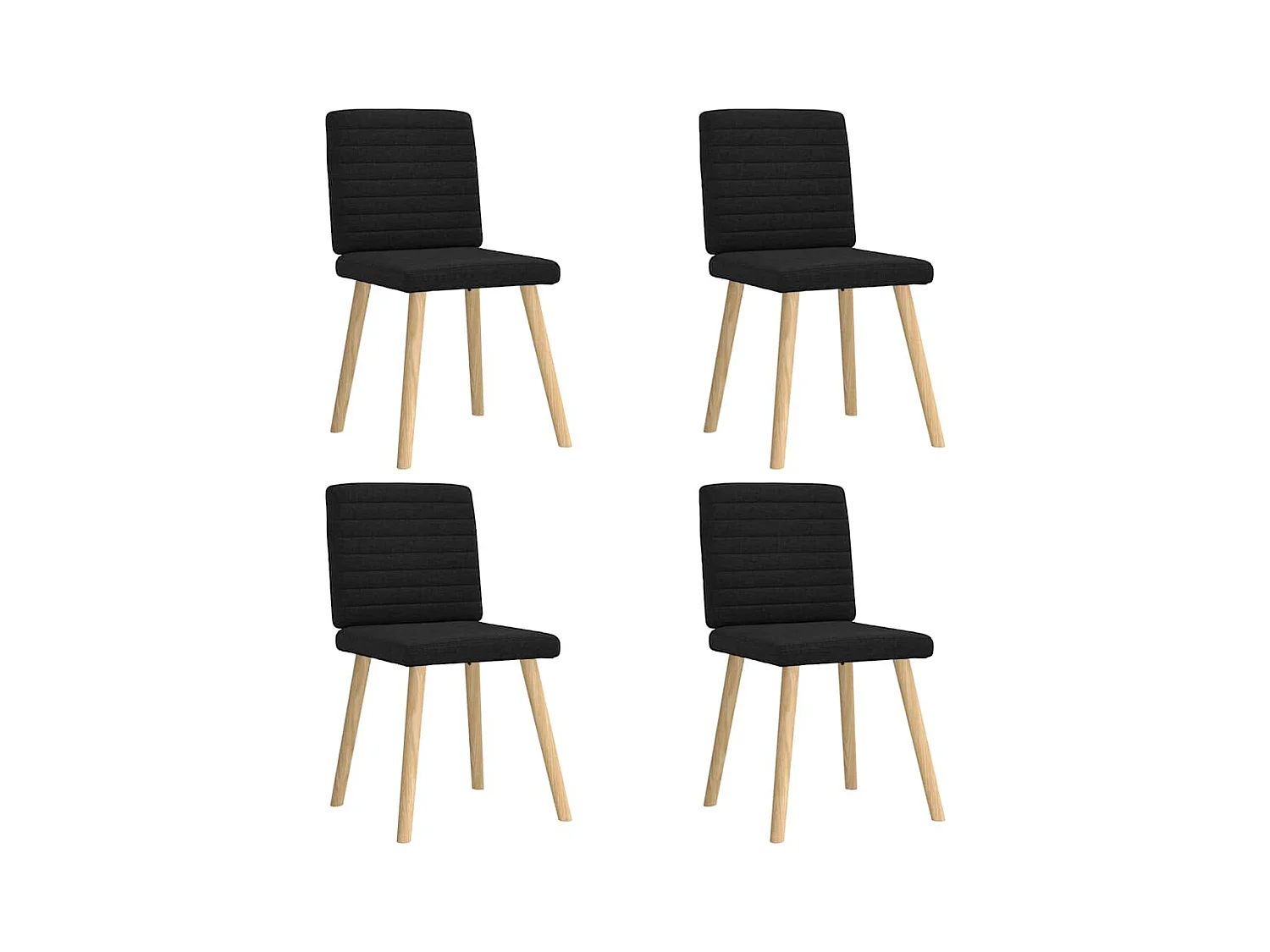 Chaises à manger lot de 4 noir tissu
