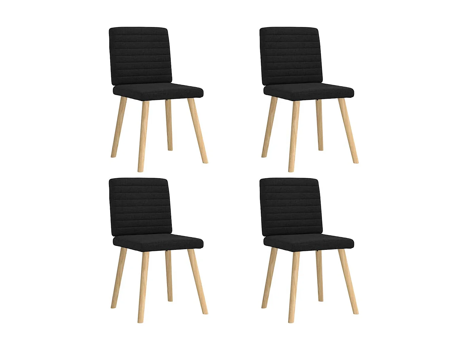 Chaises à manger lot de 4 noir tissu