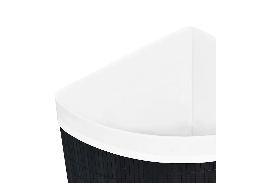 Panier à linge d'angle Bambou Noir 60 L