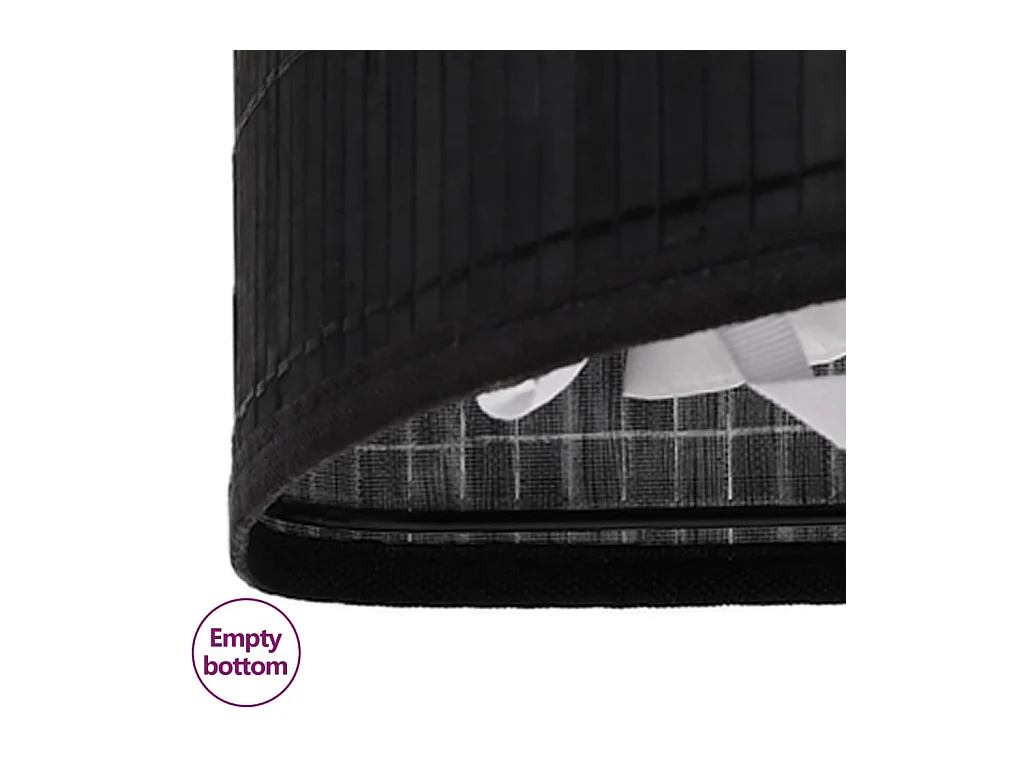 Panier à linge d'angle Bambou Noir 60 L