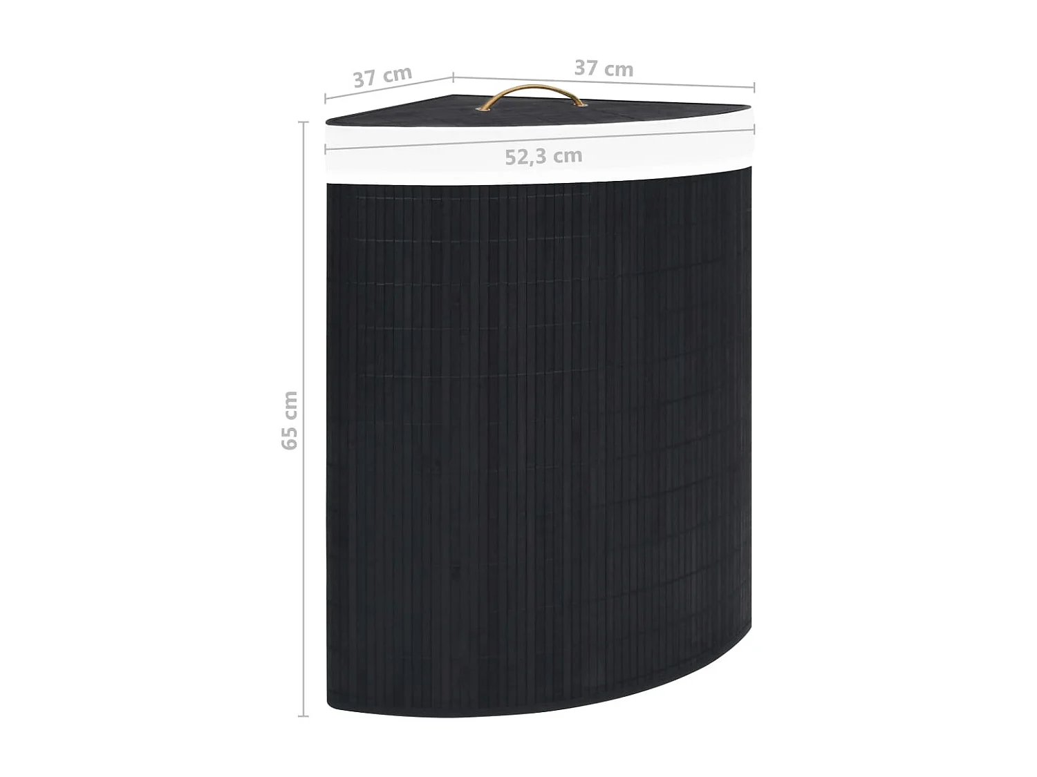 Bamboe Hoekwasmand Zwart 60 L