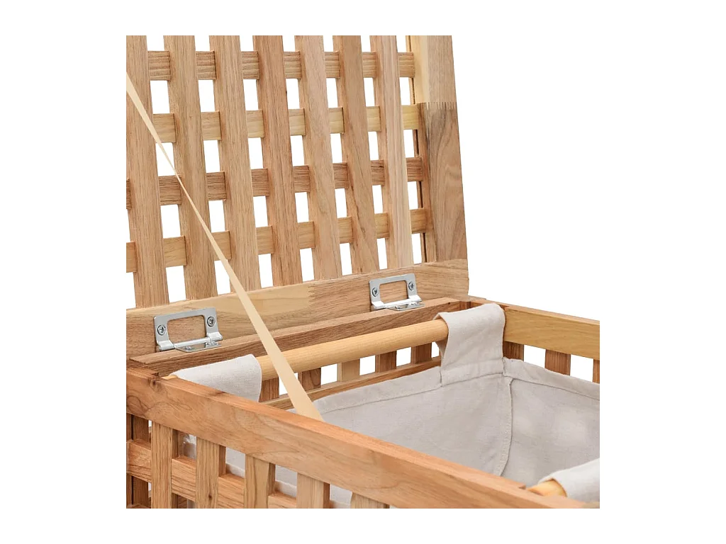 Coffre à linge 39 x 39 x 65 cm Bois de noyer massif