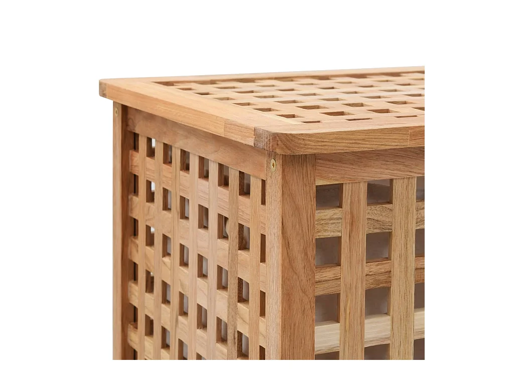 Coffre à linge 39 x 39 x 65 cm Bois de noyer massif