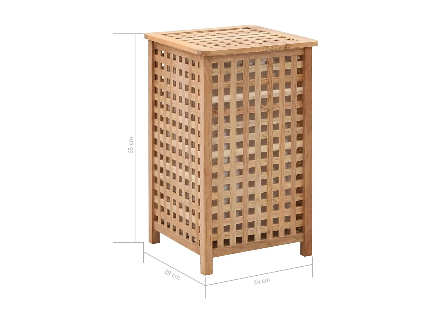 Coffre à linge 39 x 39 x 65 cm Bois de noyer massif