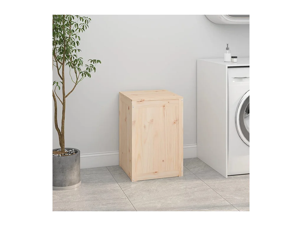 Boîte à linge 44x44x66 cm Bois massif de pin