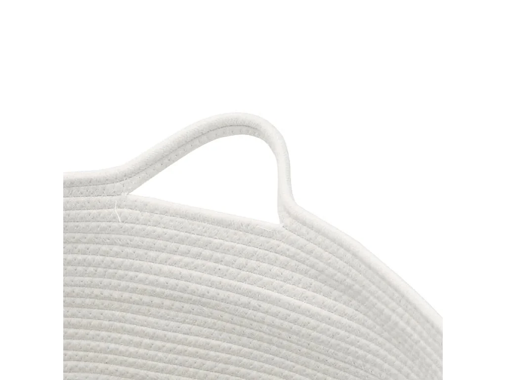 Cesto portabiancheria grigio e bianco Ø55x36 cm cotone