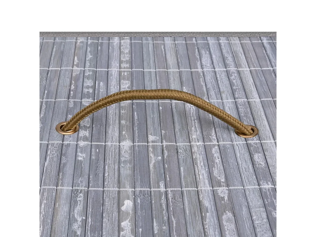 Cesta para la ropa sucia con 2 compartimentos, bambú gris, 72 L