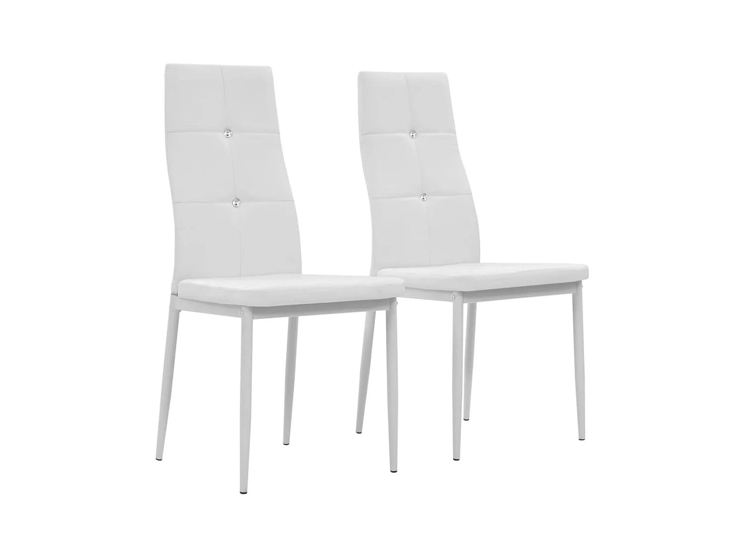 Juego de 2 sillas de comedor de piel sintética blanca