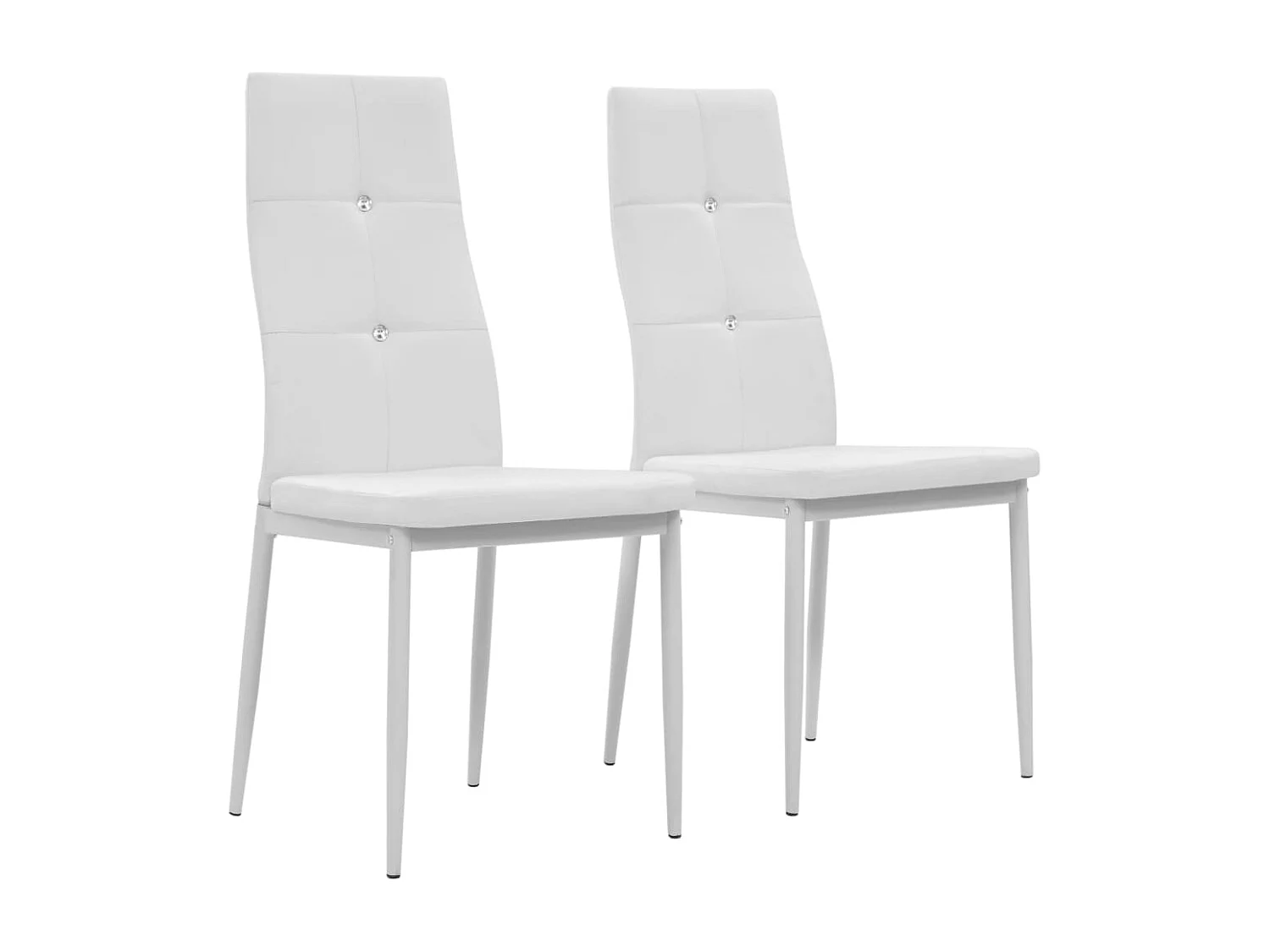 Set di 2 sedie da pranzo in similpelle bianca