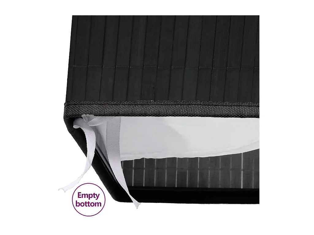 Panier à linge avec 2 sections bambou noir 100 L