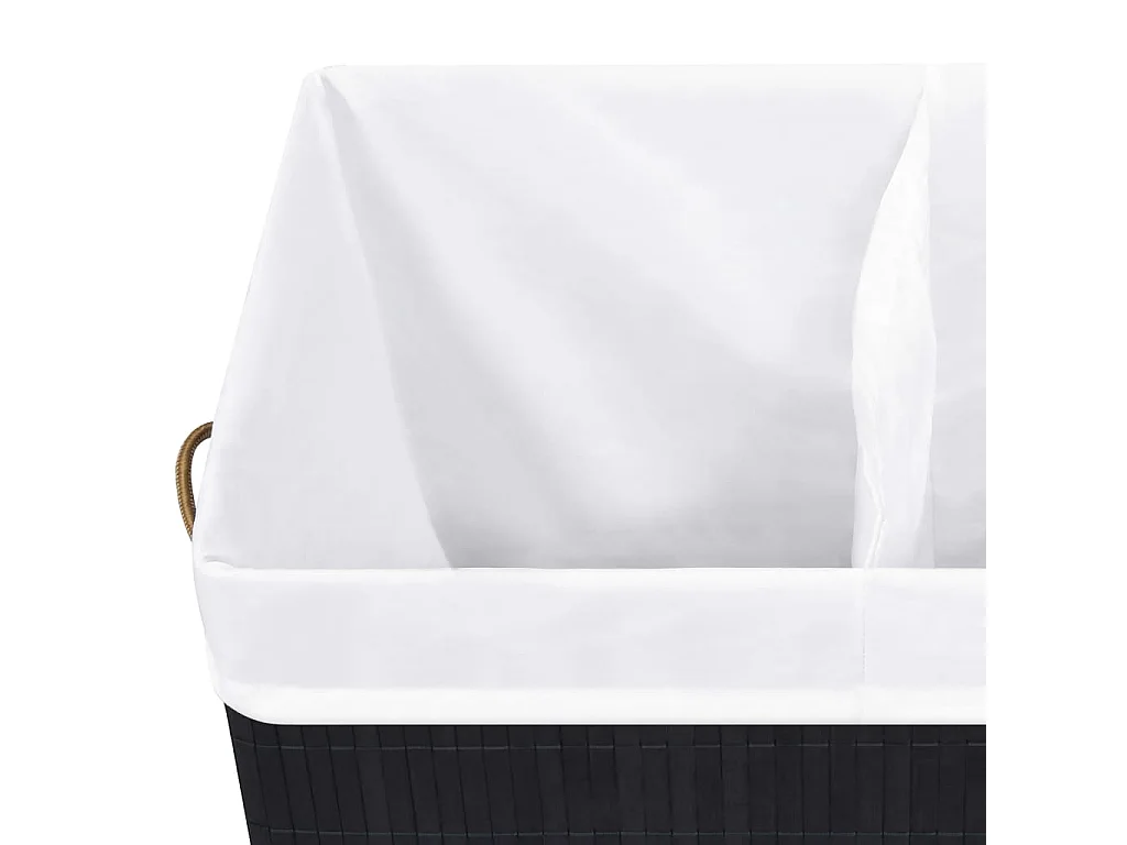 Wasmand met 2 vakken zwart bamboe 100 L