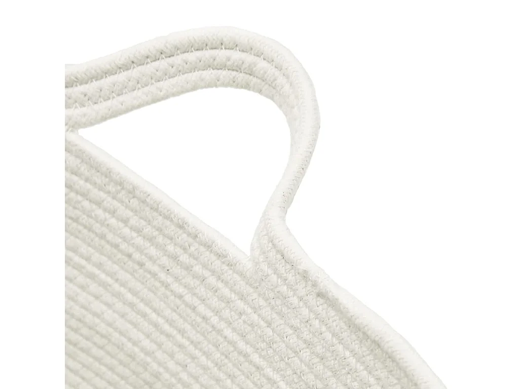 Cesto portabiancheria grigio e bianco Ø60x36 cm cotone