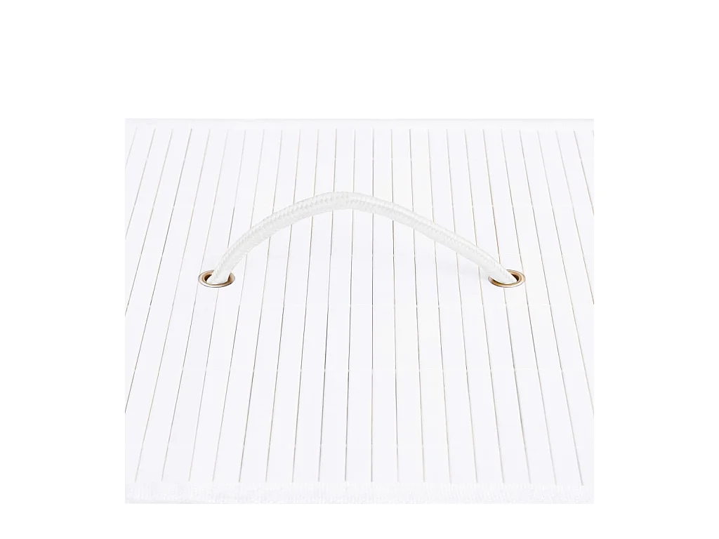 Panier à linge avec 2 sections bambou blanc 100 L