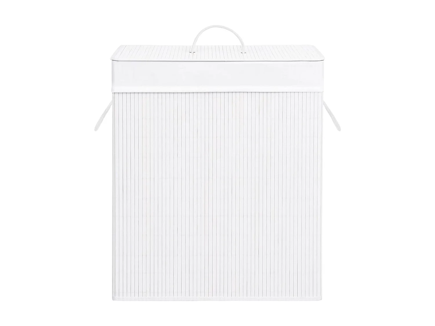 Wasmand met 2 vakken wit bamboe 100 L