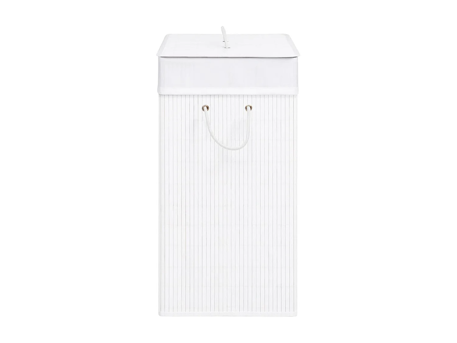 Wasmand met 2 vakken wit bamboe 100 L