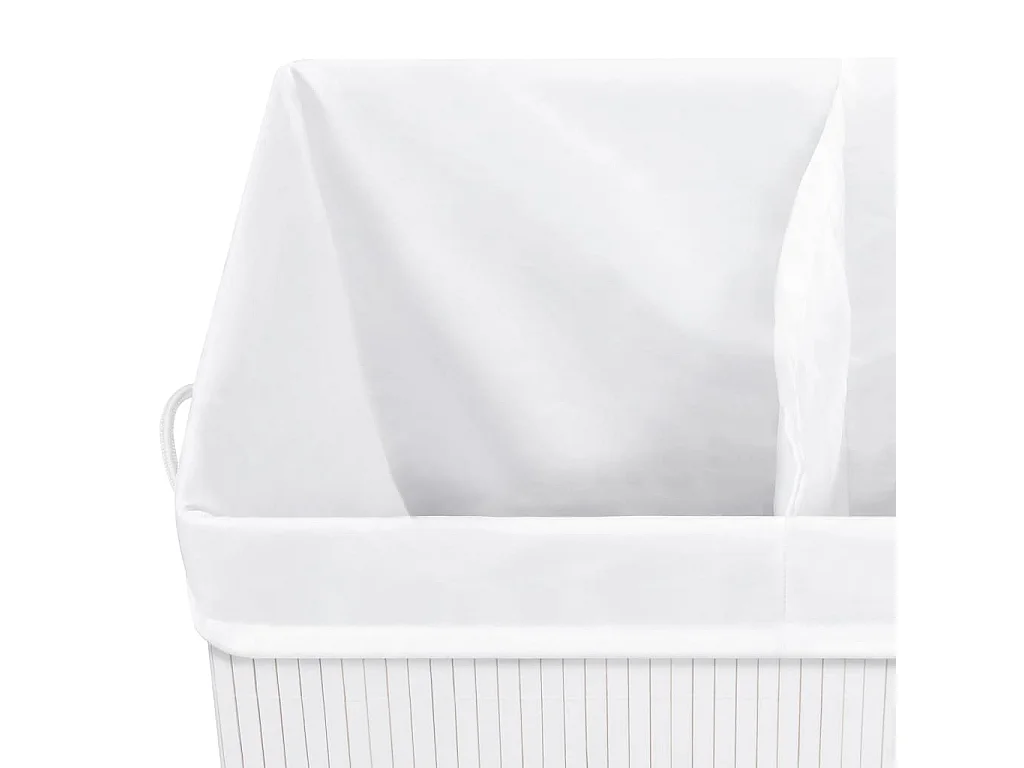Wasmand met 2 vakken wit bamboe 100 L