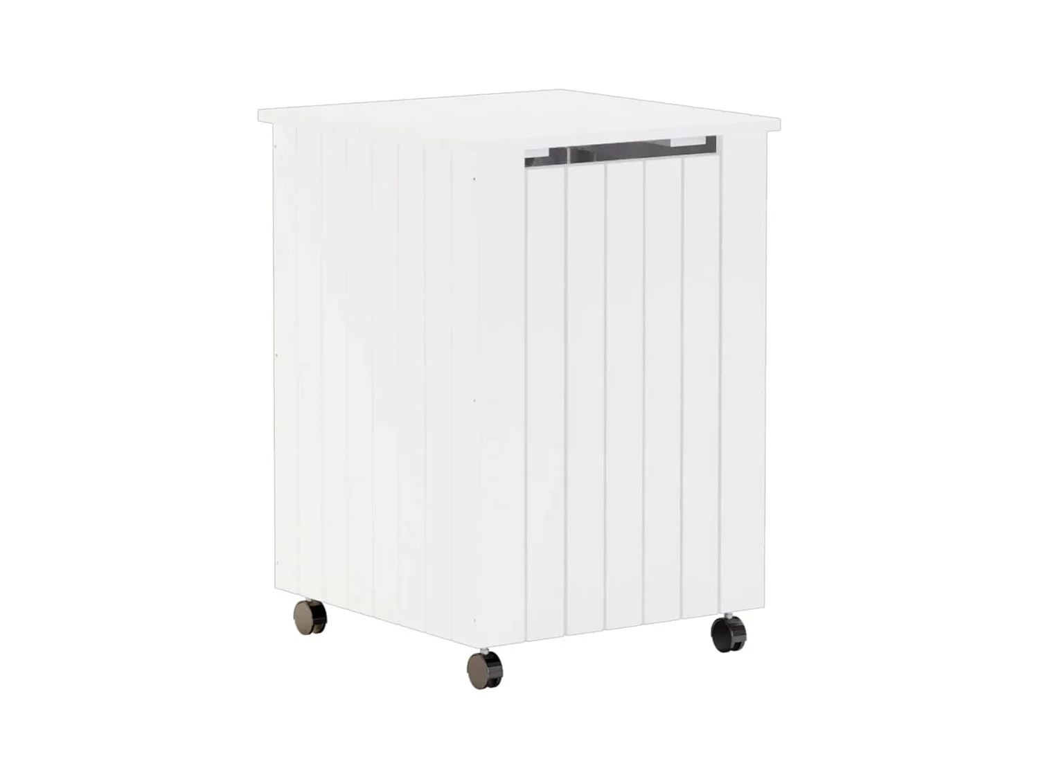 Panier à linge et roulettes RANA 45x45x64 cm bois massif de pin