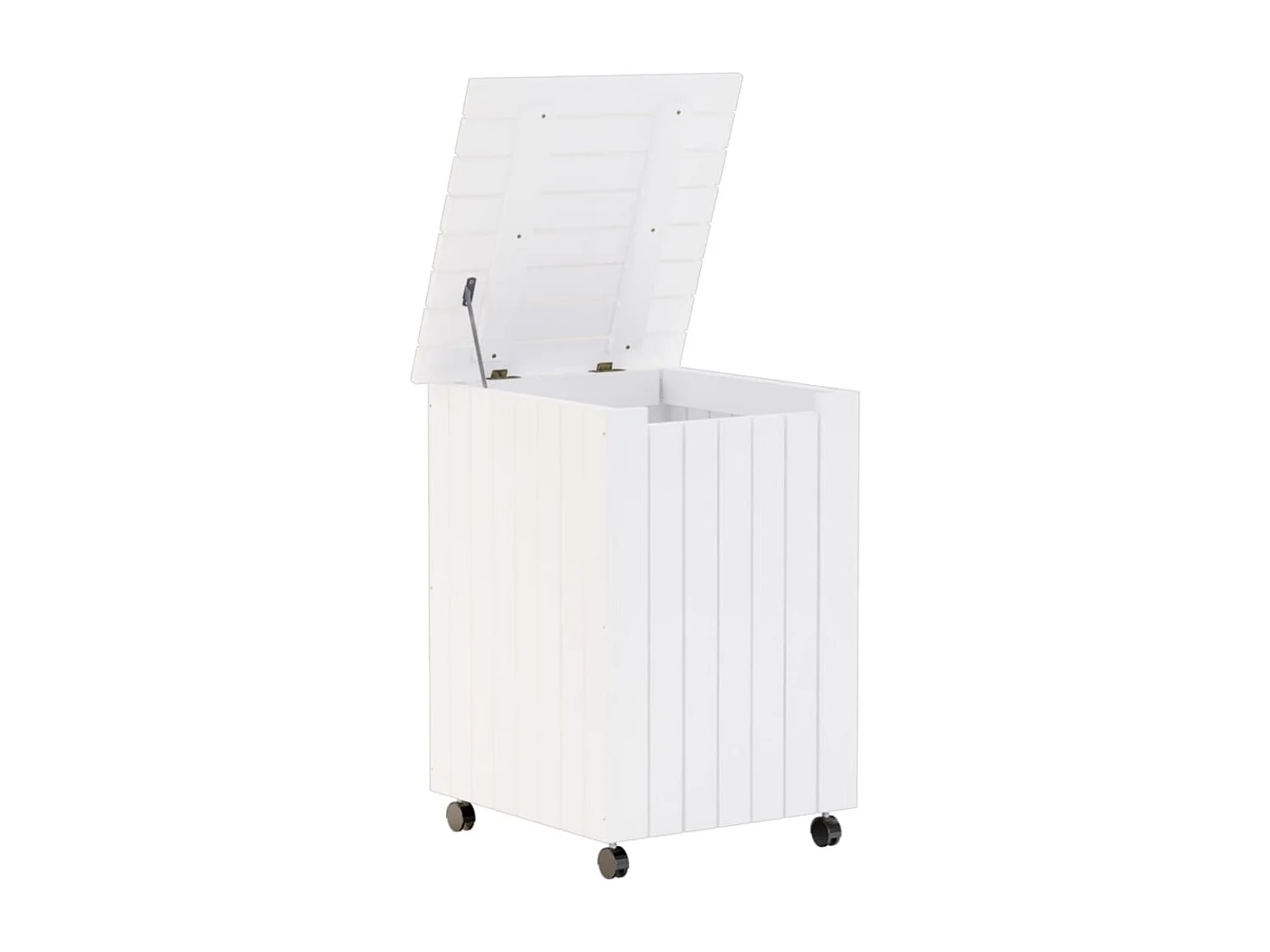 Panier à linge et roulettes RANA 45x45x64 cm bois massif de pin