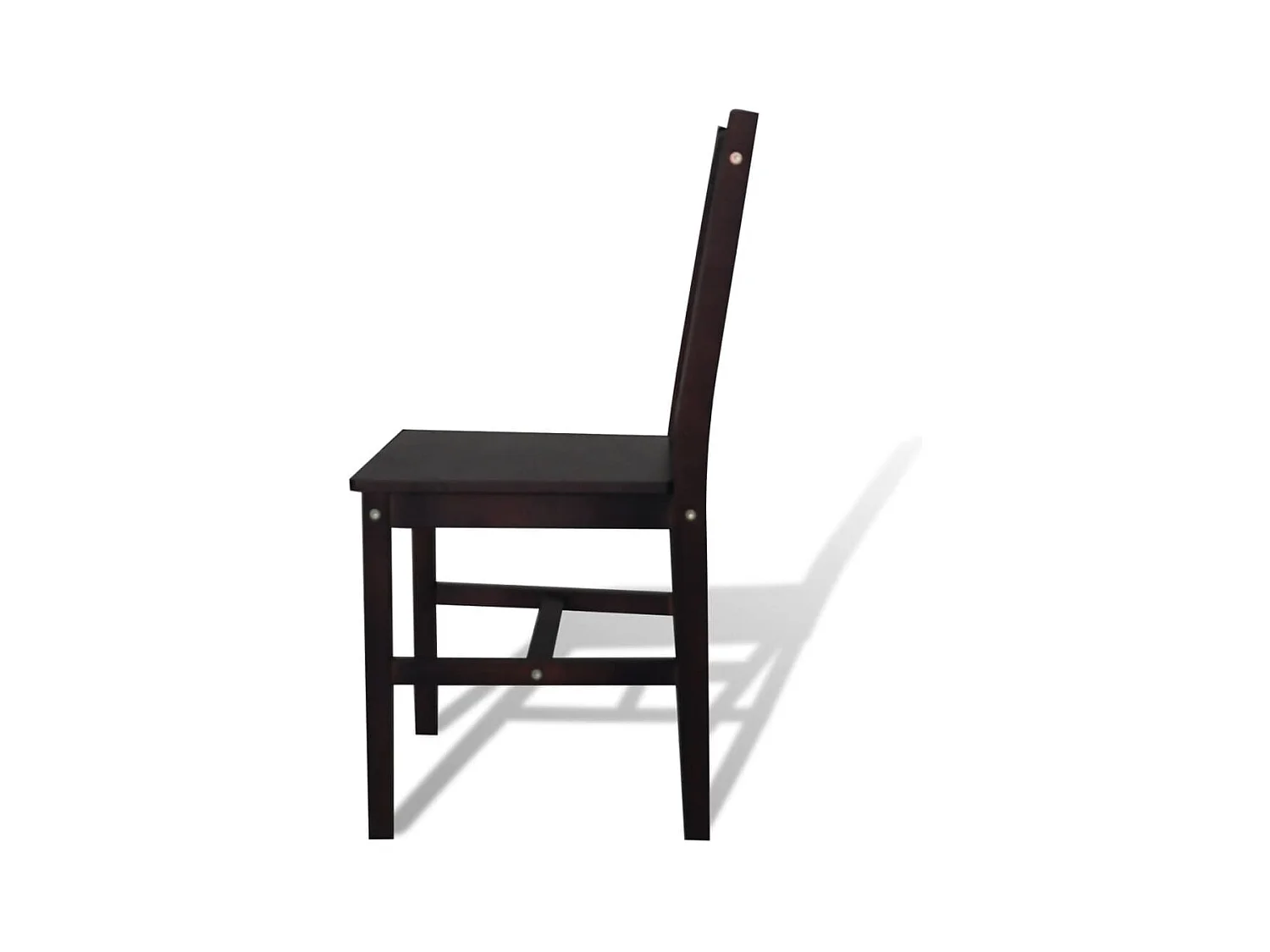 Juego de 6 sillas de comedor de madera de pino marrón oscuro