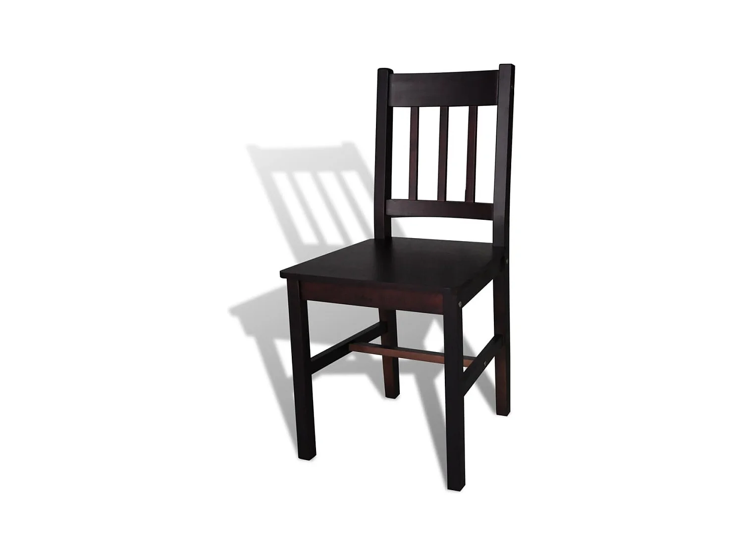 Juego de 6 sillas de comedor de madera de pino marrón oscuro