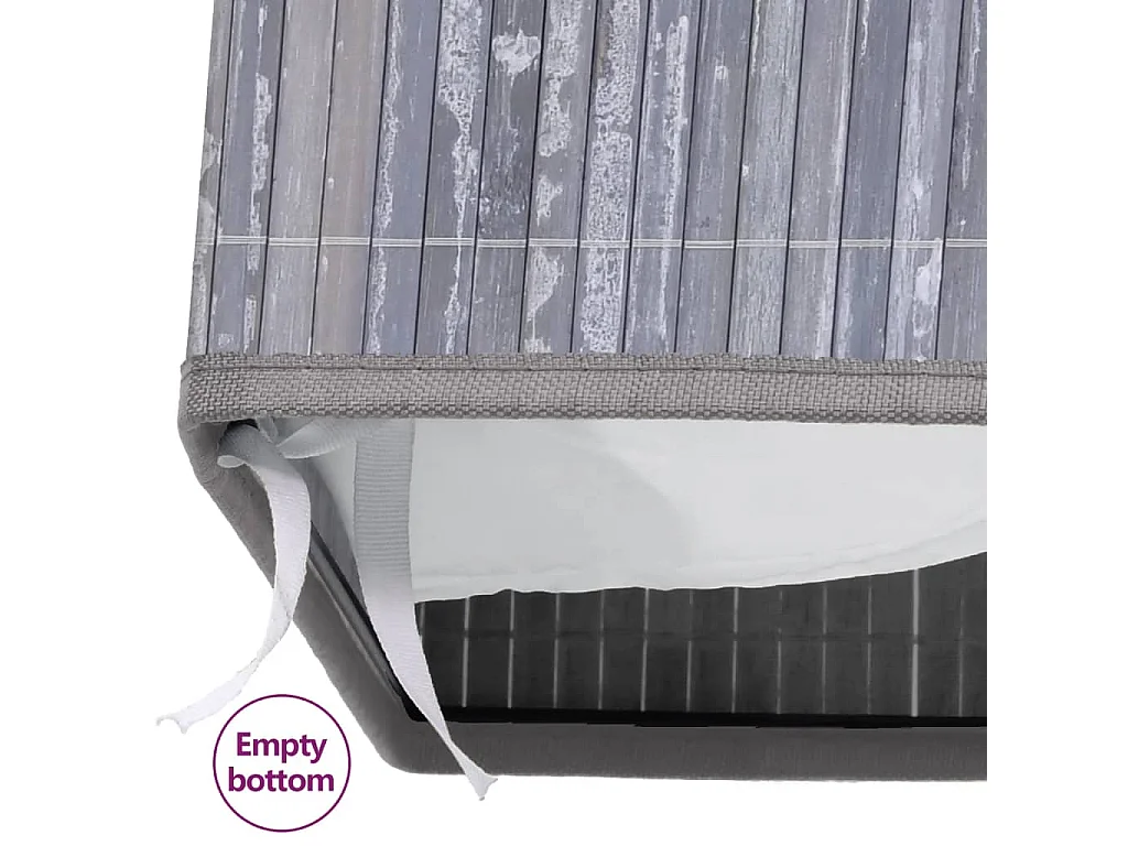 Panier à linge avec une seule section bambou gris 83 L