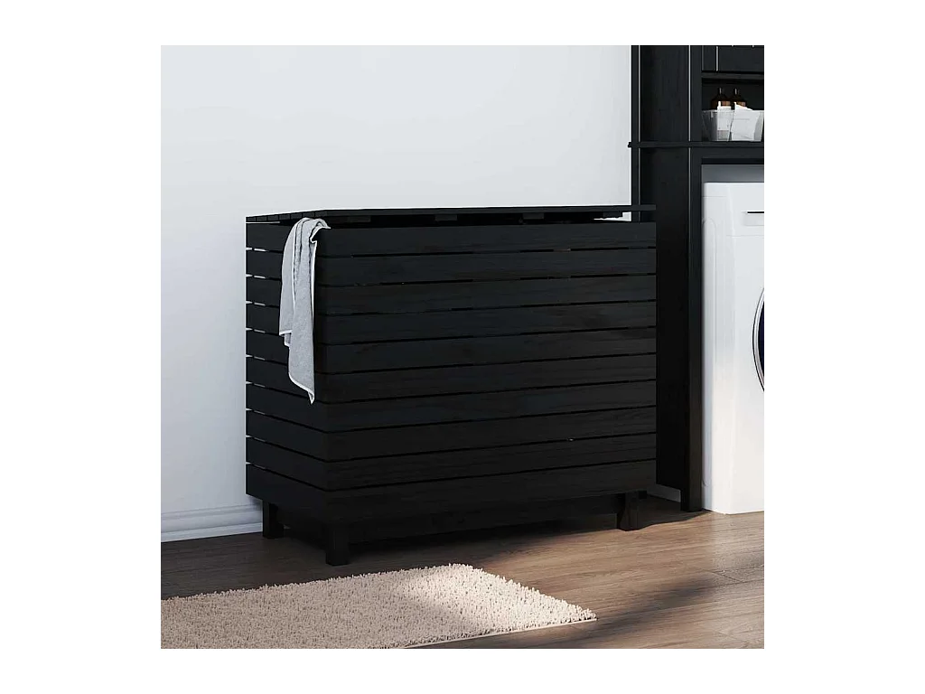 Cesto portabiancheria 88,5x44x76 cm in legno massello di pino